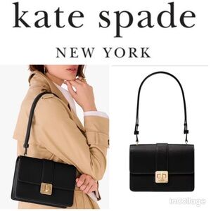Kate Spade Phoebe Turnlock Shoulder Bag with Gold Accents